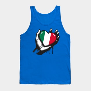 Italy Flag Heart Tank Top